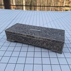 Godinger Silver Plated Art Nouveau Jewelry Box Vintage